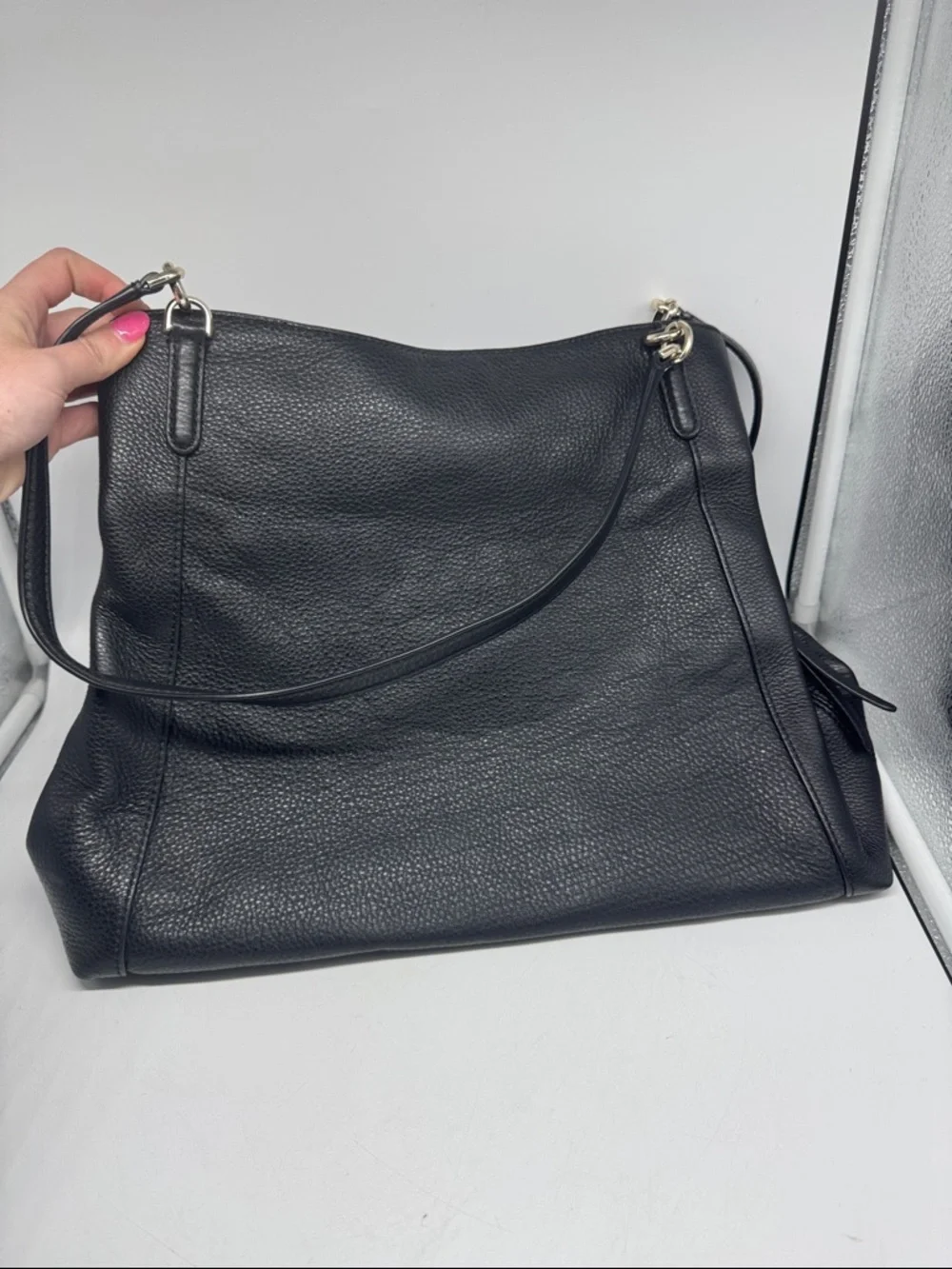 Kate Spade Jackson Medium‎ Triple Compartment Shoulder Bag Black Leather